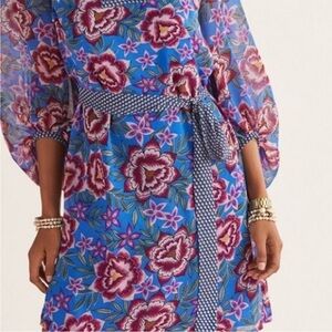CAbi Primrose Floral Blue and Purple Dress